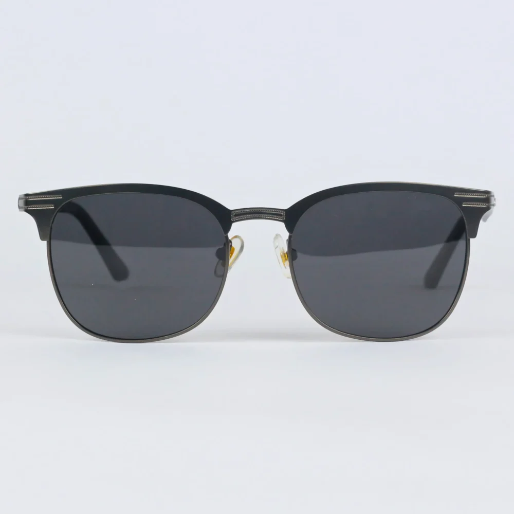Zibas Blako Polarized Clubmaster Sunglasses - Lightweight Metal Frame