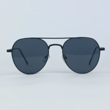Zibas Classic Lightweight Metal Fly Aviator Black Sunglasses