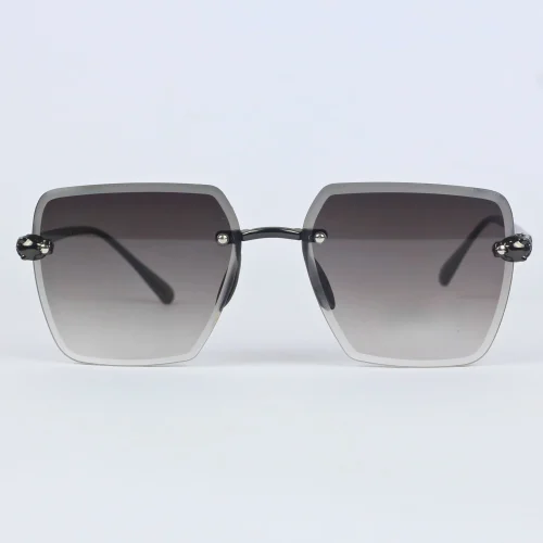 Zibas Rimless Gray Gradient Lenses (UV Protected) Square Sunglasses