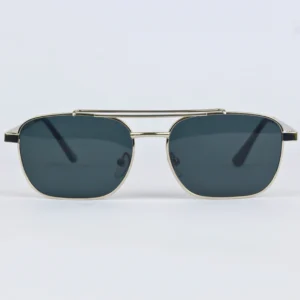Zibas Sky Lux Black Aviator Sunglass silver frame (1)