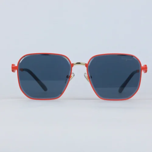 Zibas Sleek Orange Square Sunglasses