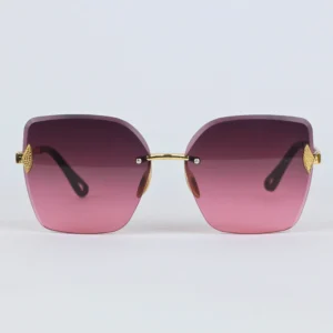 Zibas Vogue Rimless Butterfly Sunglasses – Rose Pink UV400 Lens, Lightweight Metal Frame (2)