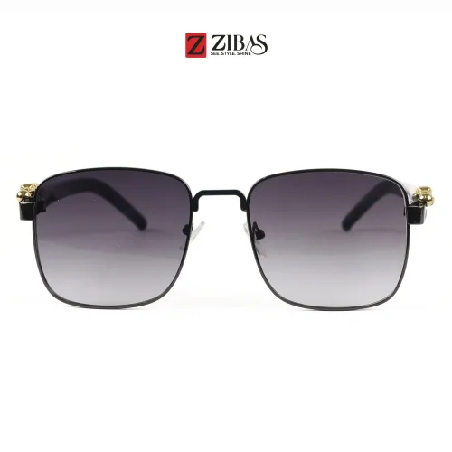 Zibas Onyx Metal Square Sunglasses