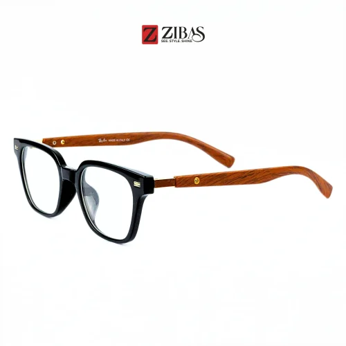 Zibas Redwood Eclipse Square Eyeglasses
