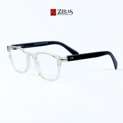 Zibas Transparent Blue Muse Round Eyeglasses