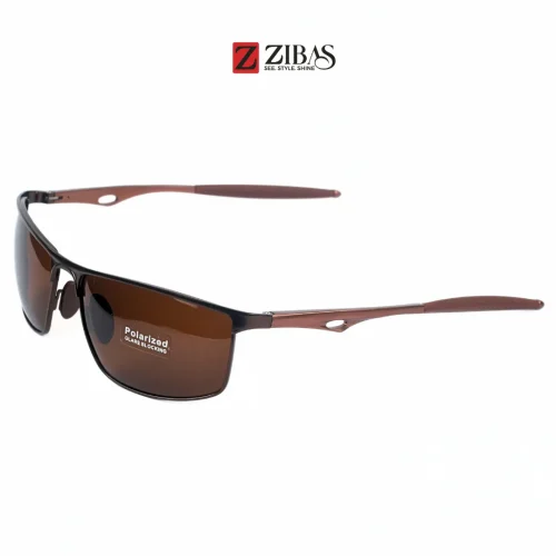 Zibas Den Riders Rectangular Polarized Sunglasses - Brown Color