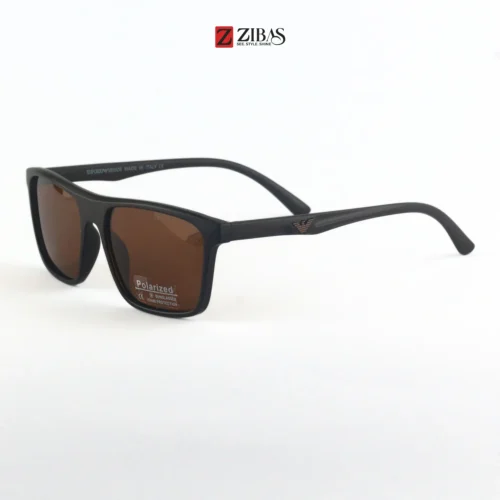 Polarized rectangular sunglasses brown color