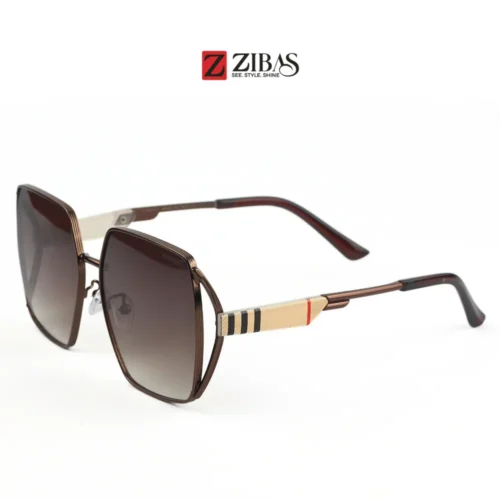Women Coffee Gradient Square Sunglasses - Oversized UV400 Protection | Zibas Prime
