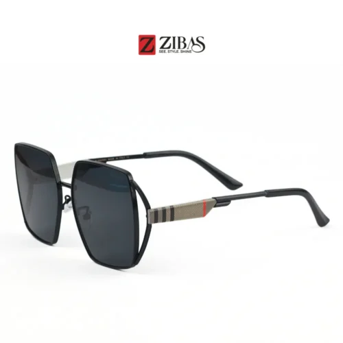 Women Black Square Sunglasses - Oversized UV400 Protection | Zibas Prime