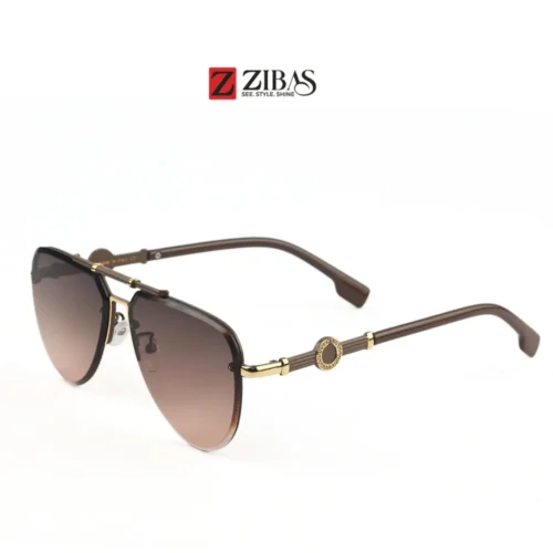 Unisex Brown Gradient Aviator Sunglasses - UV400 Protection | Zibas Prime
