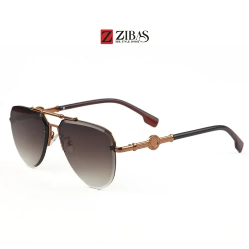 Unisex Brown Gradient Aviator Sunglasses - UV400 Protection | Zibas Prime