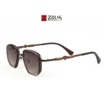 Unisex Dark Chocolate Geometric Rectangular Sunglasses – UV400 Protection | Zibas Urban