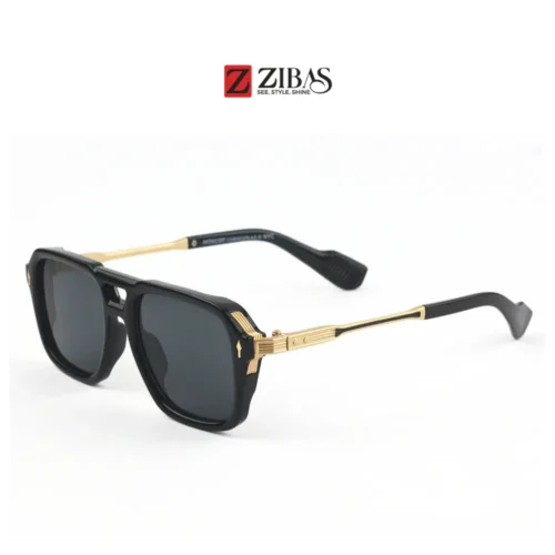 Unisex Double Bridge Black Square Sunglasses - Zibas Urban