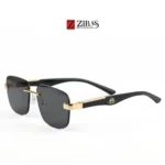 Unisex Rimless Black Gradient Lens with Black Golden  Frame Rectangular Sunglasses – UV400 Protection | Zibas Urban