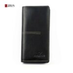 Unisex Pure Leather Long Wallet with Two Mobile Compartment- Black | Zibas Urban