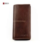 Unisex Pure Leather Long Wallet with Two Mobile Compartment – Brown | Zibas Urban